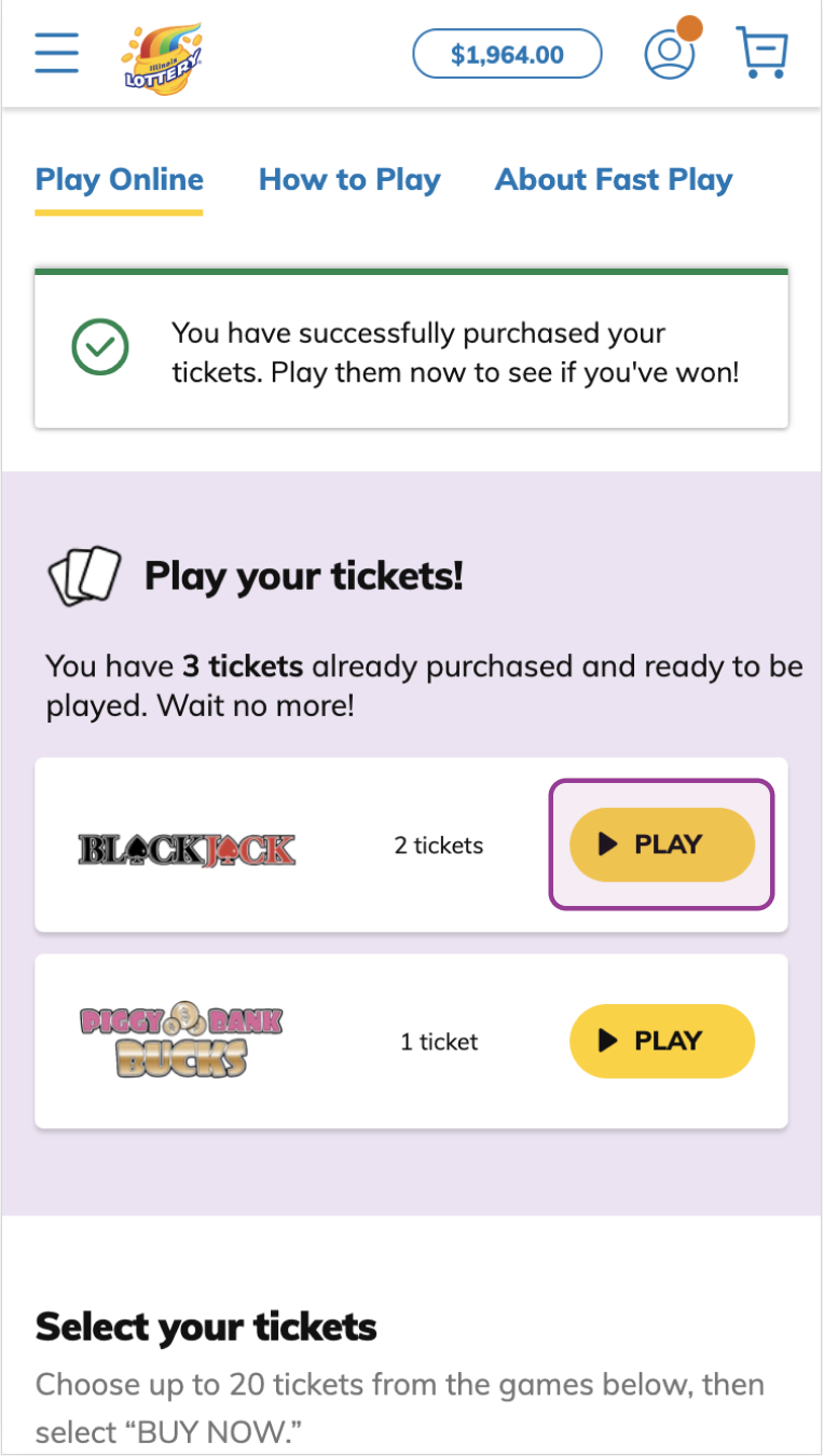Play your tickets