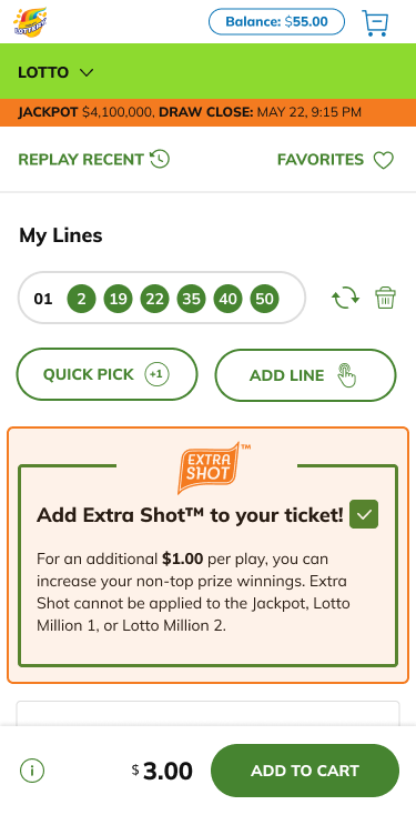 Add Extra Shot® to your ticket