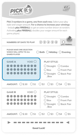 Pick your numbers: use a play slip, speak to your retailer, or purchase a ticket through an Illinois Lottery vending machine.