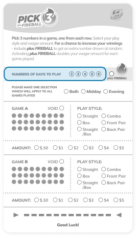 Pick your number of days to play