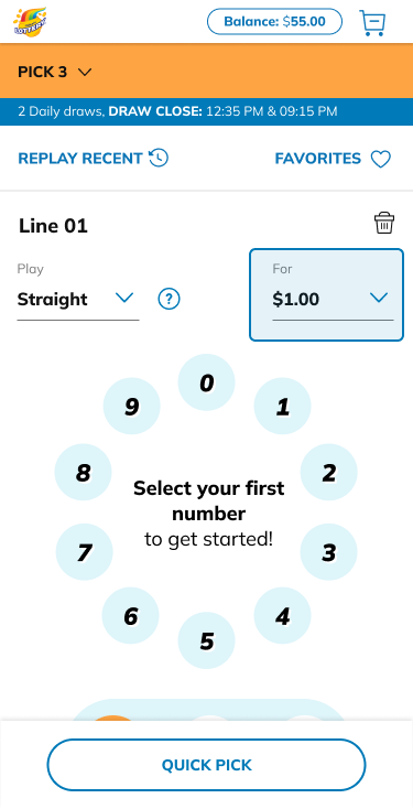 Pick your wager amount 