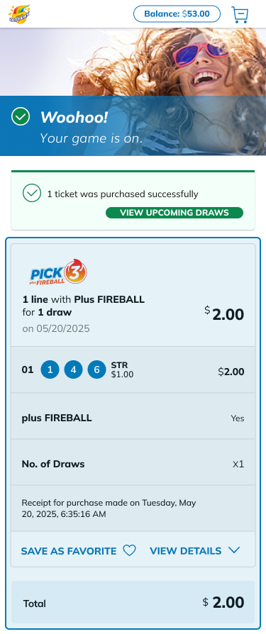 Review your purchase receipt