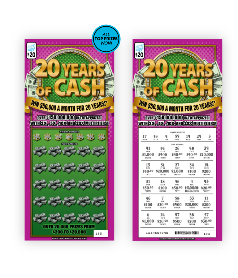 20 Years of Cash Instant Ticket Game